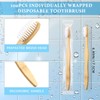 Sliner 100 Packs Prepasted Disposable Toothbrush Bamboo Prepasted Individually Wrapped