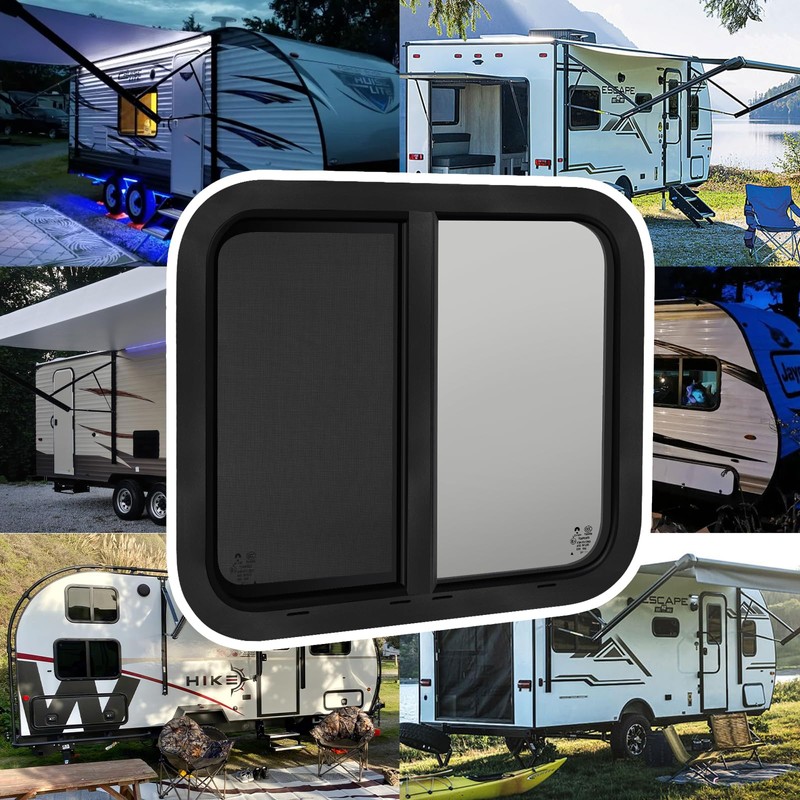 RV Window,24"W x 20"H Horizontal Sliding Replacement RV Window for