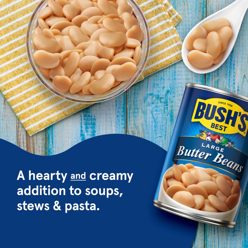 BUSH'S BEST 16 oz Canned Large Butter Beans, Source of