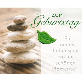 Perleberg hochwertige Geburtstagskarte der Midi-Card Collection - edle Midi Karte zum Geburtstag in Premium-Qualität - schöne Geburtstagskarten inkl Umschlag und Klammer 6,5 x 8 cm