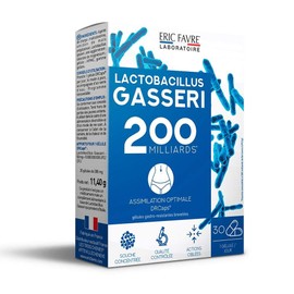 LACTOBACILLUS GASSERI - Natural 200 Billion Ferment - High Dose - L. Gasseri - Vivid Complex - Vegetable Gastro-Resistant Capsules - 30 Days Program - French Laboratory Eric Favre