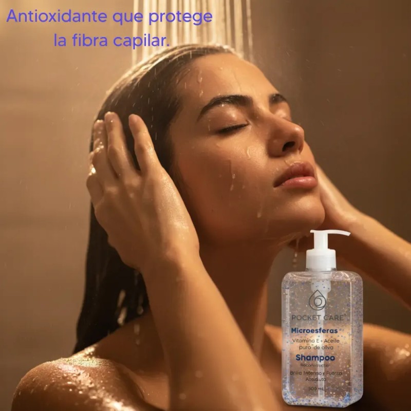 Shampoo Reconstructor Pocket Care Vitamina E Y Oliva 300ml
