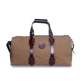 Style N Craft Travel Duffle Bag in Waterproof Canvas and High Grade Full Grain Leather in Brown Color, Carry-On 21-Inch