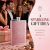 8 Oz Hip Flasks for Women Men, Pink Sparkling Portable