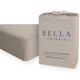 BC BELLA COTERIE Crib Sheets | Made from 100% Organic Bamboo | Hypoallergenic | Ultra Soft | Cooling for Better Sleep | Deep Pocket Fitted Sheet for Crib & Toddler Mattress | for Baby Boys and Girls