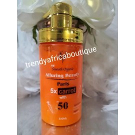Smooth Organic ALLURING Beauty Paris. 5x Carrot Body Lotion Spf50. 300ml X 1