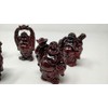 Set of 2" Red Laughing Buddha Figurines for Prosperity and