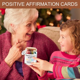 Positive Messages in a Bottle for Kids,Affirmation Card Jar - Motivational Support Cards for Stress and Wellness, Encouragement Supplies