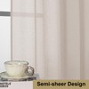 Lecloud Serena Semi Sheer Linen Curtains 63 Inch Length Set