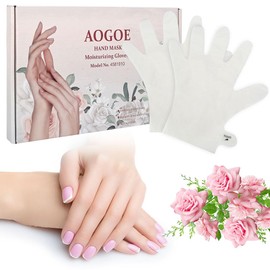 AOGOE 6 Pairs Hand Mask, Hands Moisturising Gloves, Infused Collagen, Serum, Vitamins, Natural Plant Extracts, Moisturising Gloves for Dry Ageing and Cracked Hands, Bleaching