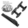 Cufflinks Tie Clip Set Stainless Steel Classic Business Style Electroplating