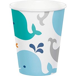 Creative Converting Blue Whale Cups, 9 oz