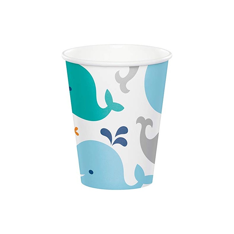 Creative Converting Blue Whale Cups, 9 oz
