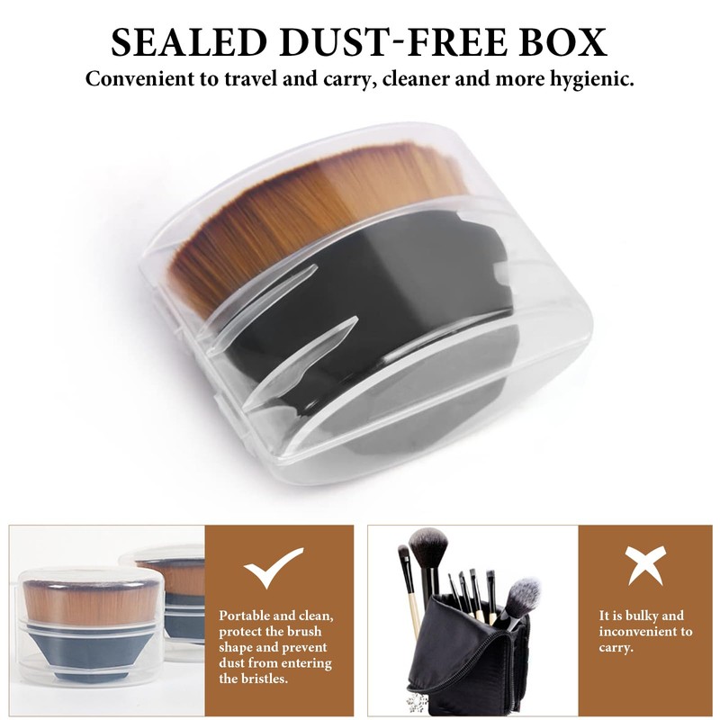 Pack of 3 Magic Foundation Brush, Flat Foundation Brush, Oval