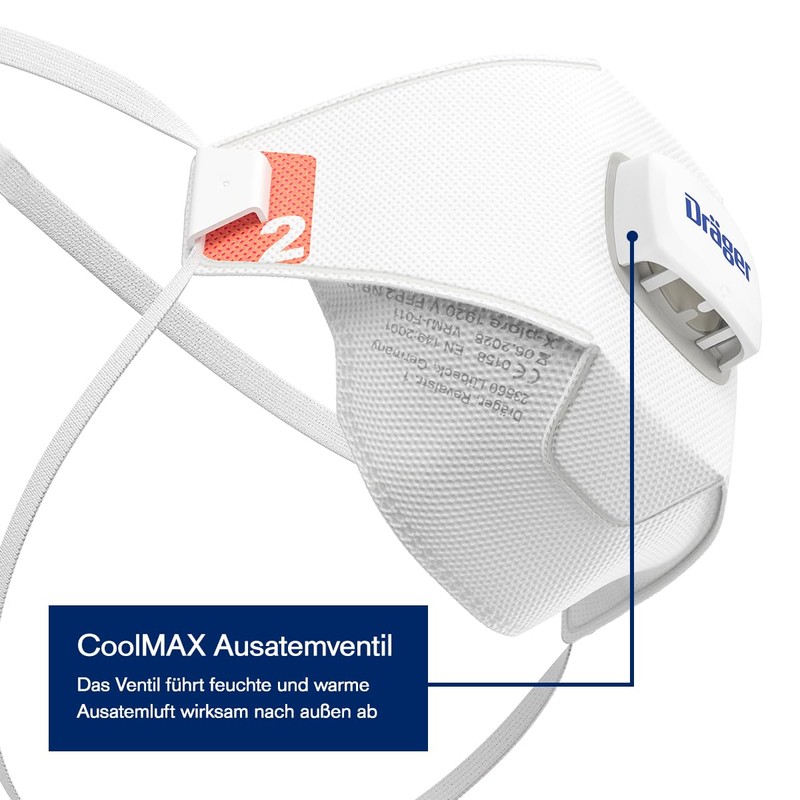 Dräger X-plore 1920V Dust Mask S/M/L 3/10 Pack FFP2 Respirator