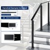 1 Pack 3.9"x 2"x1" Aluminum Black Handrail Sample, Rectangular Handrail