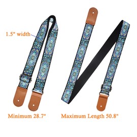 Farcaya Ukulele Strap Jacquard Flower for Soprano Concert Tenor Baritone UKE Neck Tie Lock Button (Magic Flower)