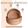 Rattan Bread Basket for Serving, Hand Woven Fruit Basket, Natural