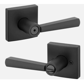 Baldwin 353SPL-SQR 514 Spyglass Privacy Door Lever Set - Black