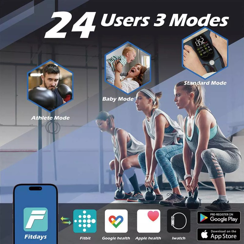 Wellue Rechargeable Large Display Weight Scale Body Scale Bathroom Scale