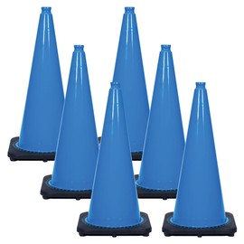 Mr. Chain's JBC Revolution Series Traffic Cones, Sky Blue, 28-Inch Height, Pack of 6 (97524-6A)