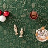 GAMUSI Tablecloth Christmas Jacquard Golden Thread Dining Table Square Christmas