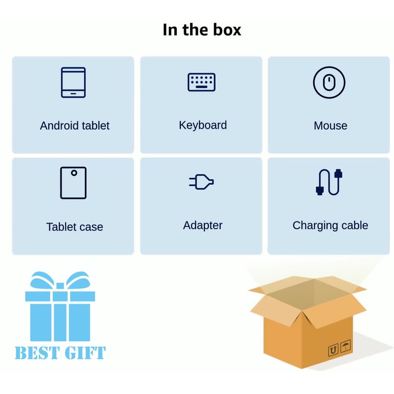 Android Tablet 10 inch, Android 15 Tablet with Keyboard, Mouse,