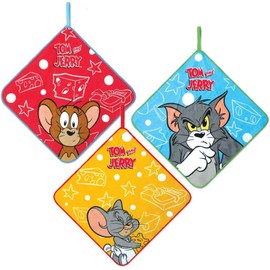 Marushin 4105060700 Loop Towel, Set of 3, Tom and Jerry, Cheese and Crisis Calls, Character, Kindergarten, School Entrance Preparation, Kindergarten, Elementary School, Boys and Girls