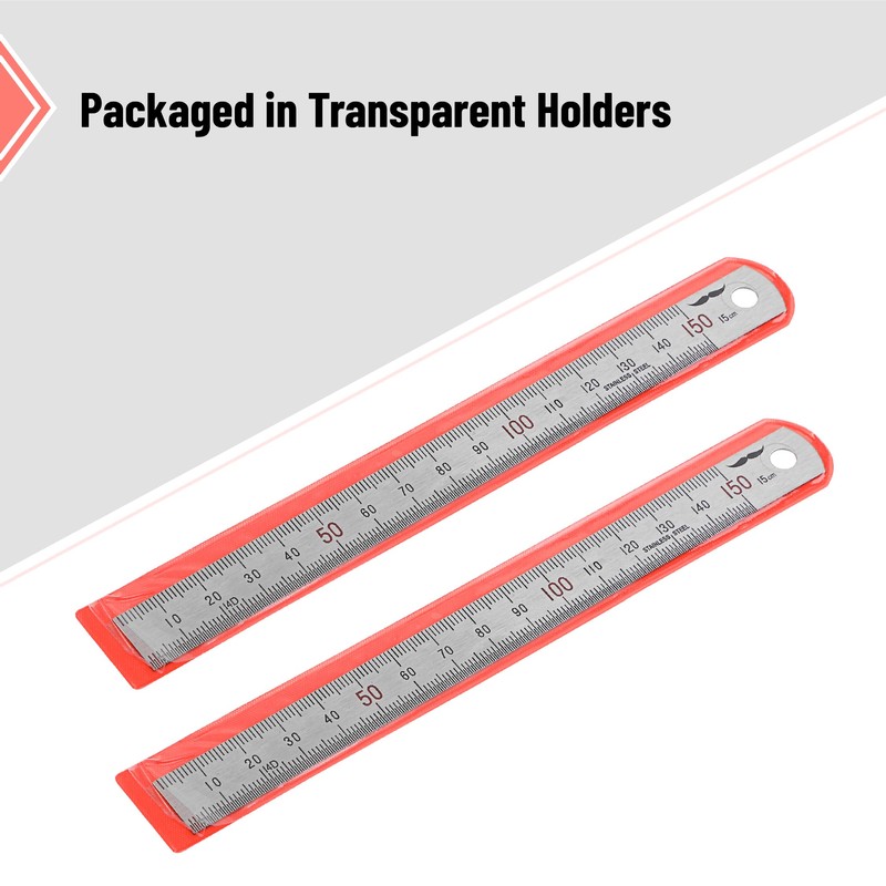 Mr. Pen Machinist Ruler, 2 Pack, 150mm, Graduations 0.5mm, Stainless