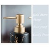 Gold Soap Dispenser for Bathroom or Kitchen, Skinny Ceramic Lotion