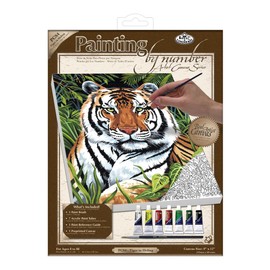 Royal & Langnickel Painting by Numbers Artist Canvas Series Tiger in Hiding Small Designed Painting Set