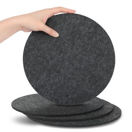 SOSMAR Pack of 4 Large Felt Coasters, Felt Underlay for Pots, Glasses, Vases and Bowls, Table Protector, Table Coasters, Protective Mat Made of Robust Felt (Round Diameter 25 cm, Anthracite)