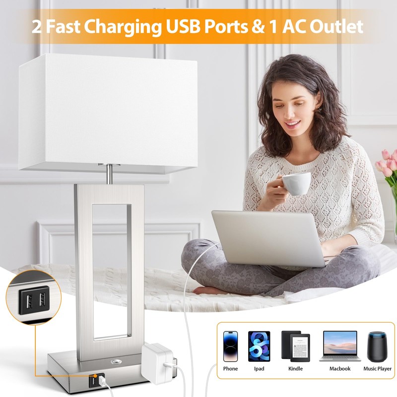 22’’ Touch Control Table Lamps Set of 2, 3 Color