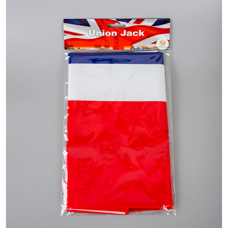 SHATCHI 137cm x 180cm Union Jack Plastic Deluxe Tablecover Street