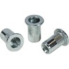 Lobtex Knurling Nut (Flat Head, Steel) Eco Pack, Plate Thickness: