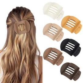 Amariver 6pcs Flat Hair Clips French Claw Clips Hair Barrettes for Thick Thin Hair Matte Non-slip Clip for Women Girls French Concord Flat Accessories