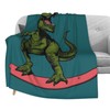 Delerain Green Dinosaur Soft Throw Blanket 40"x50" Lightweight Flannel Fleece