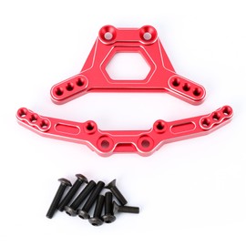 Aluminum Alloy Front and Rear Shock Towers for 1/10 4-Tec Drift Ford Mustang Upgrade Parts,Replace#10538 (Red)
