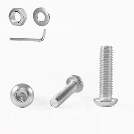 GOHODOMINO Rounded Head Screw with Hexagon Socket According to Standard: ISO 7380-1 Stainless Steel A2 V2A Full Thread Half Round Head Screw Flat Head Screw (Pack of 20, M8 x 35 mm)