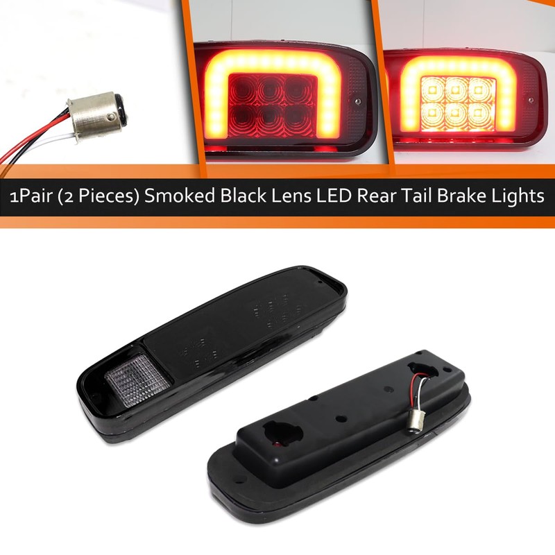 ADIIL Smoked Black Lens Red LED Rear Tail Brake Lights