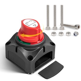 RED WOLF On-Off Battery Switch DC 12V-48V 275A, Heavy Duty Marine Power Cut Master Disconnect Isolator, Ignition Protected for Automotive RV Marine Kill