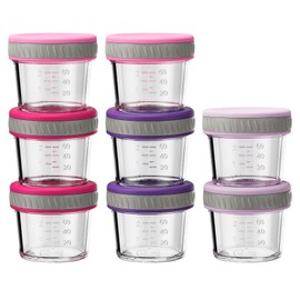 Sursip 8Pcs 4 oz Glass Jars with Lids, Airtight Mason Jars for Baby Food Storage, Juice, Milk, Yogurt, Overnight Oats, Mini Toddler Snack Cups