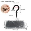 Biaungdo 120 Pcs 1/2" Ceiling Cups Hooks Screw Hooks Screw-in