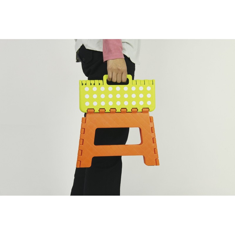 AZUMAYA BLC-312OR Cluster Stool, Folding Step Stool, Large, Orange