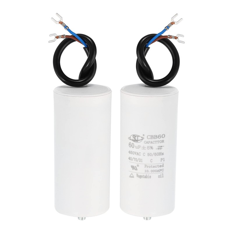 PATIKIL CBB60 60uF Running Capacitor, AC 450V 2 Wires 50/60Hz