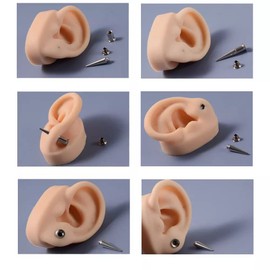 Leinggg 36-Piece Stainless Steel Ear Stretching Kit for Ear Stretching Cones and Tunnels (Silver)