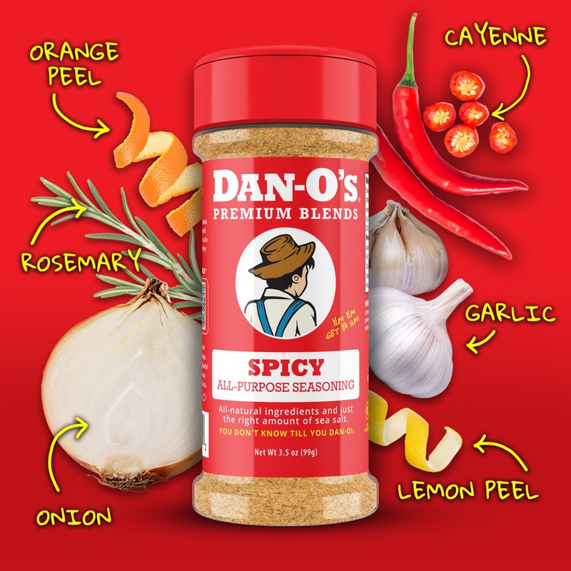 Dan-O's Spicy Seasoning, 3.5 oz Bottle, Hot Seasoning for Chicken,