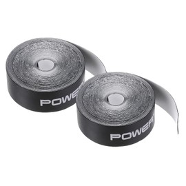 PATIKIL 16.4ft/5M Badminton Racket Head Protector Sticker 0.94in Width, 2 Pack PU Racquet Guard Tape Racket Frame Stickers Wear-Resistant, Black