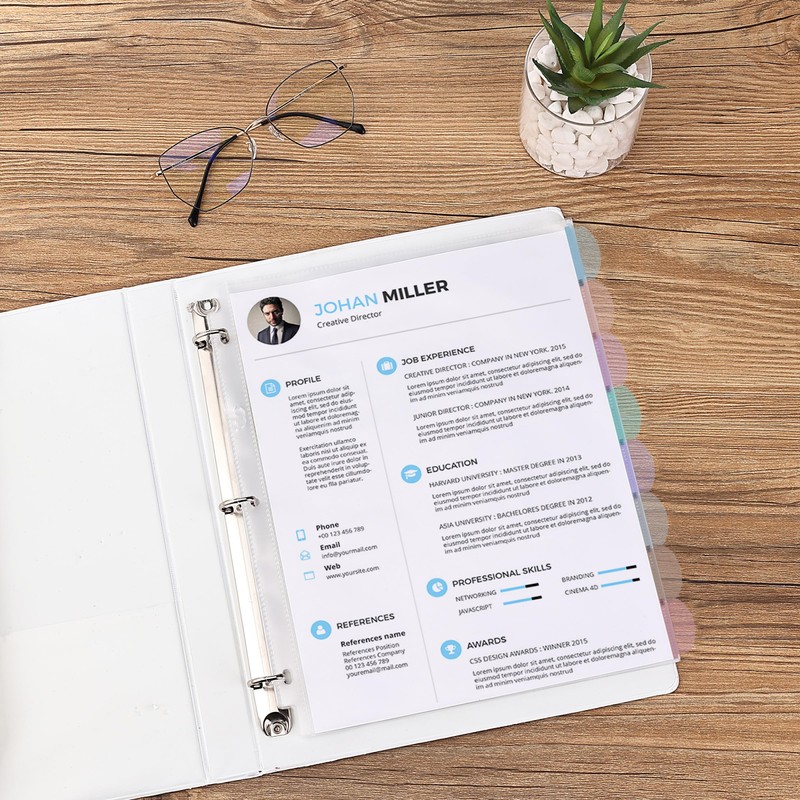 Mr. Pen- Clear Sheet Protectors with Tabs, 8 Tabs, 2