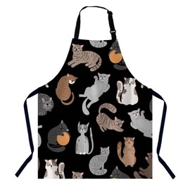 BGBDEIA Cats Apron Adjustable Neck Bib Apron for Men Women,Suitable for Kitchen Cooking Waitress Chef Apron